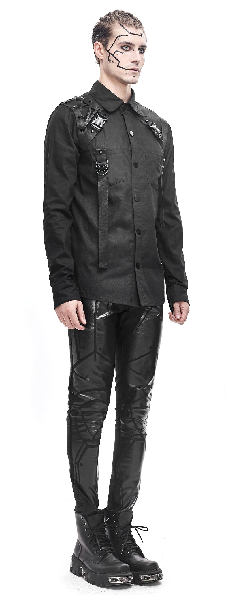 Gothic Männer Hemd Dark Soldier von Devil Fashion