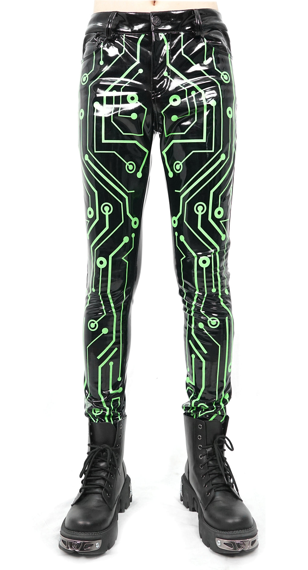Gothic Männer Hose aus Latex Neon Cyborg von Devil Fashion