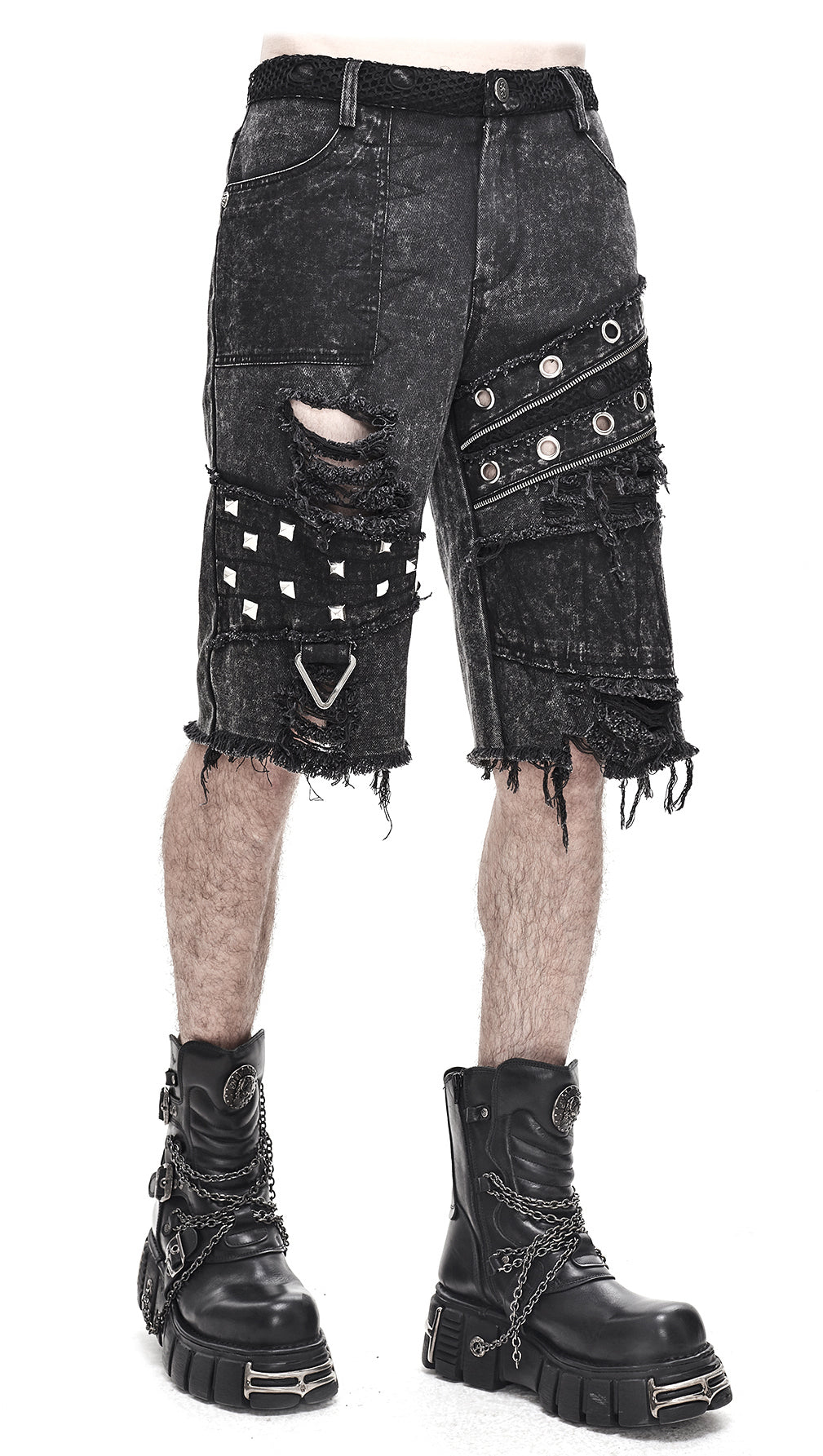 Gothic Maenner Shorts Punky Snowwash von Devil Fashion