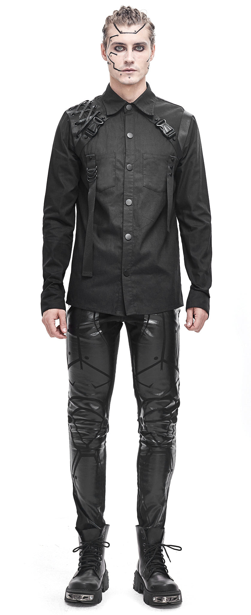 Gothic Männer Hemd Dark Soldier von Devil Fashion