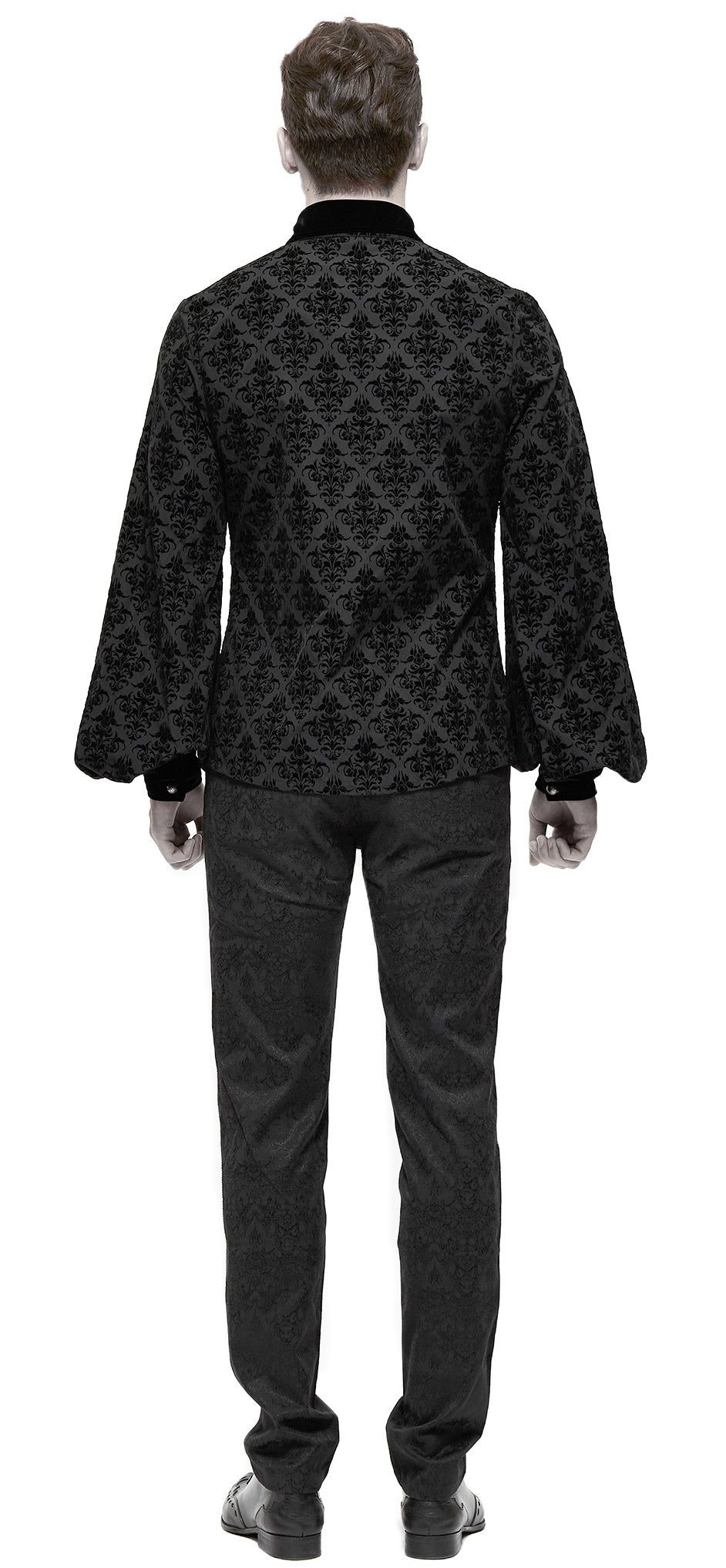 Gothic Maenner Hemd Floral Pattern von Devil Fashion