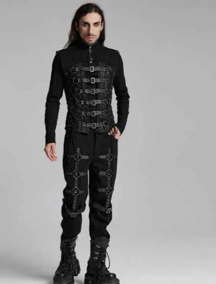 Weste mit Schnallen im Bondage Stil von PunkRave