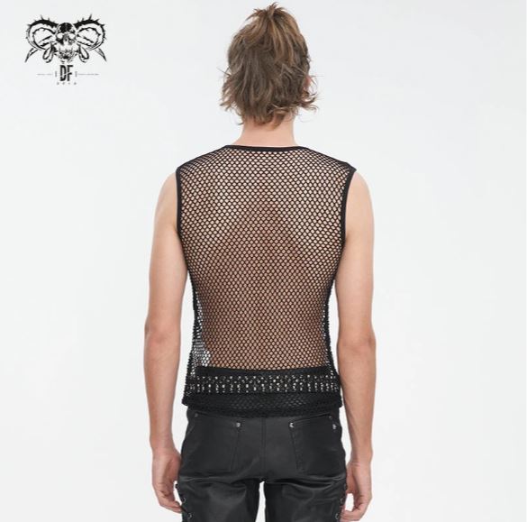 Black Bullet Mesh Net Top von Devil Fashion