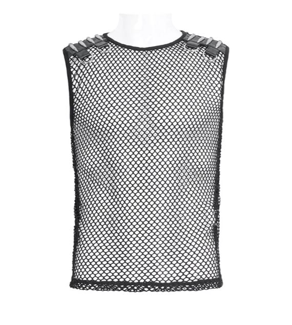 Black Bullet Mesh Net Top von Devil Fashion