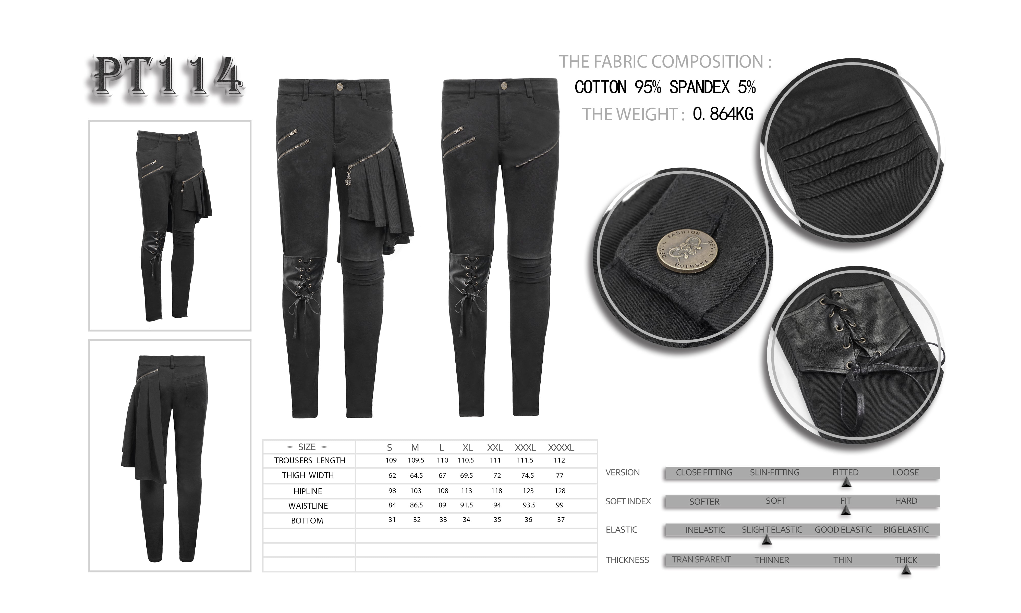 Gothic Hose für Maenner Bat Wing von Devil Fashion