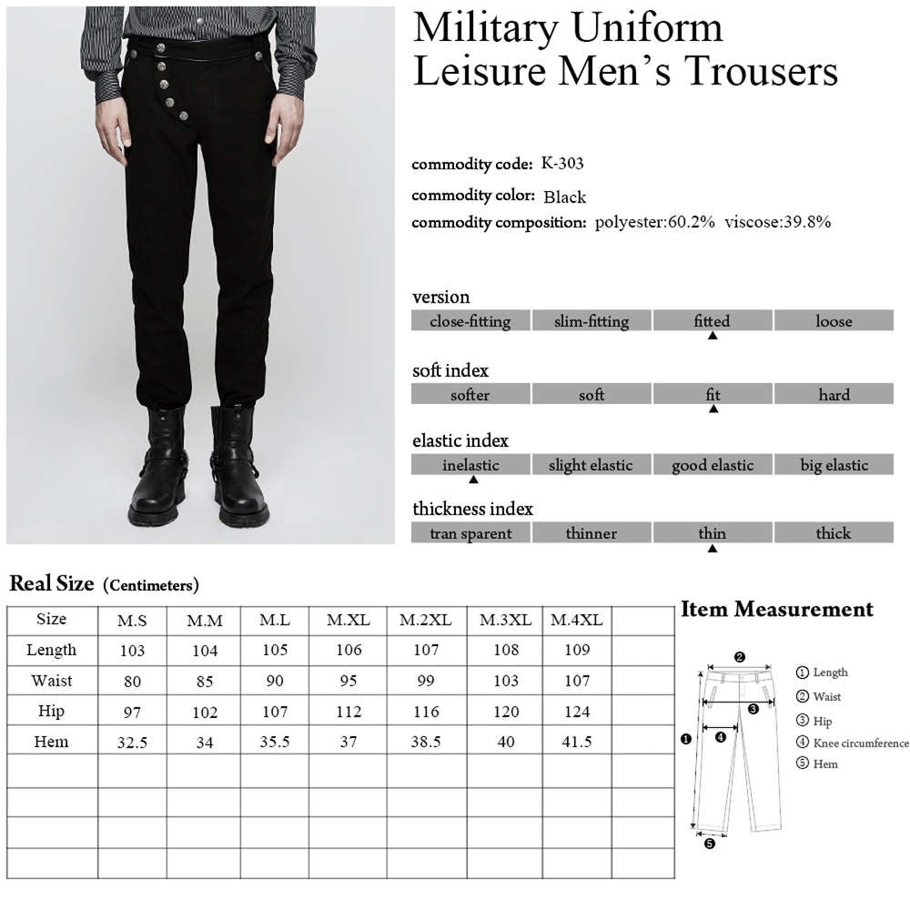 Black Uniform Trouser - Punk Rave