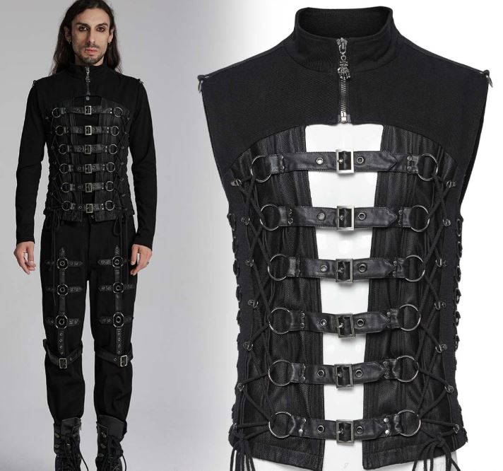 Weste mit Schnallen im Bondage Stil von PunkRave