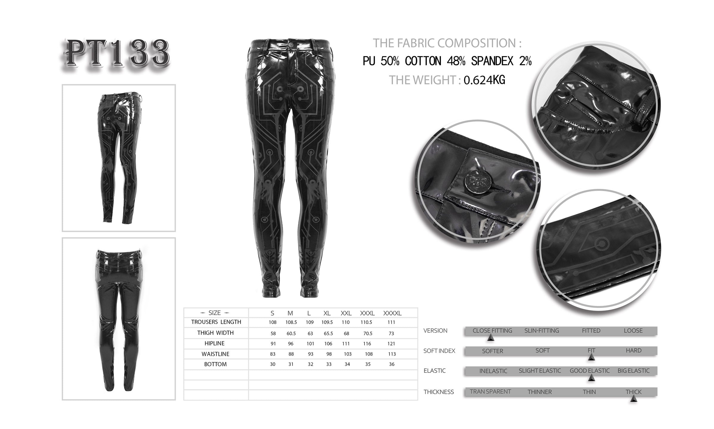 Gothic Männer Hose Black Cyborg von Devil Fashion