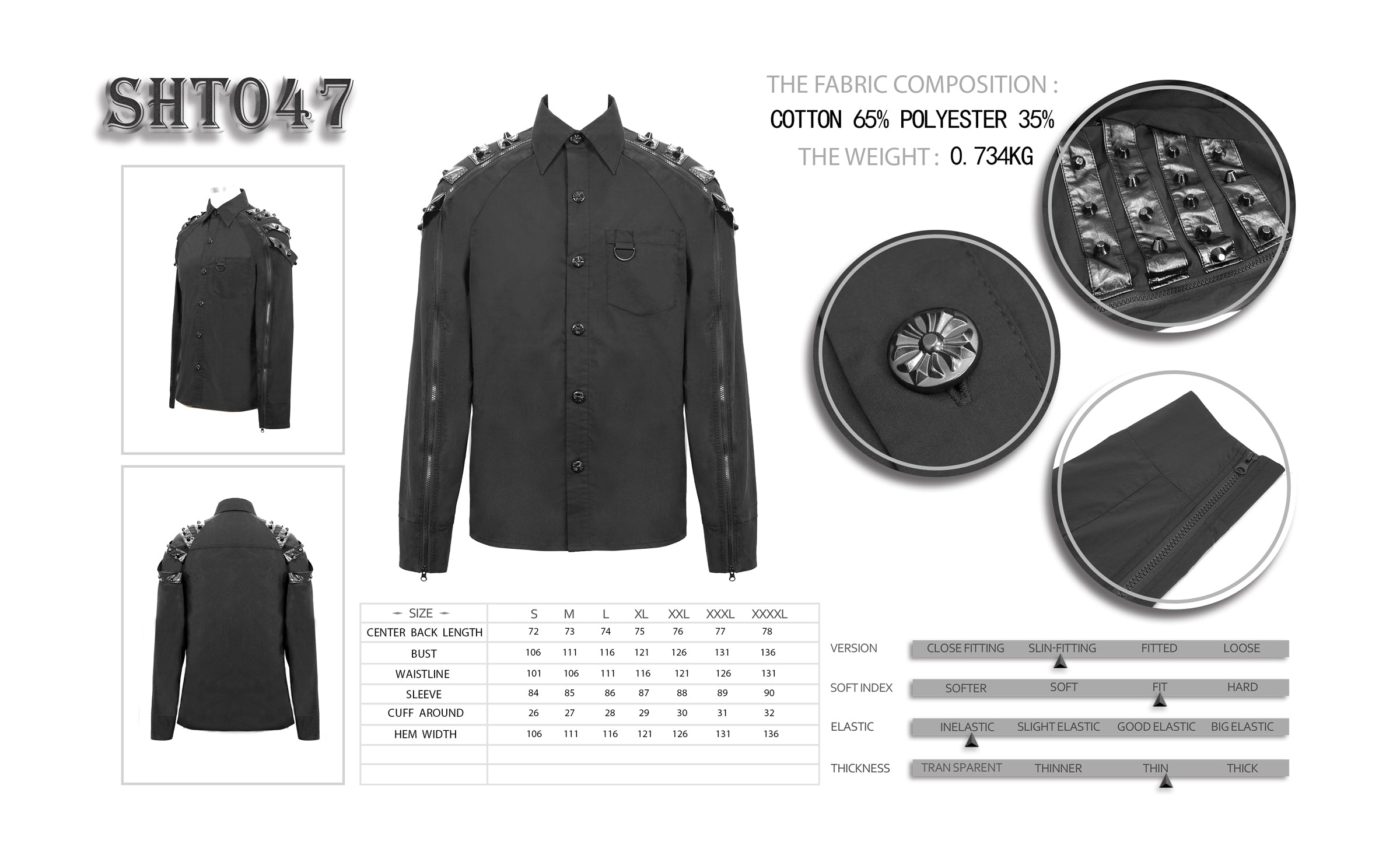 Gothic Männer Hemd Soldier of the Dark von Devil Fashion