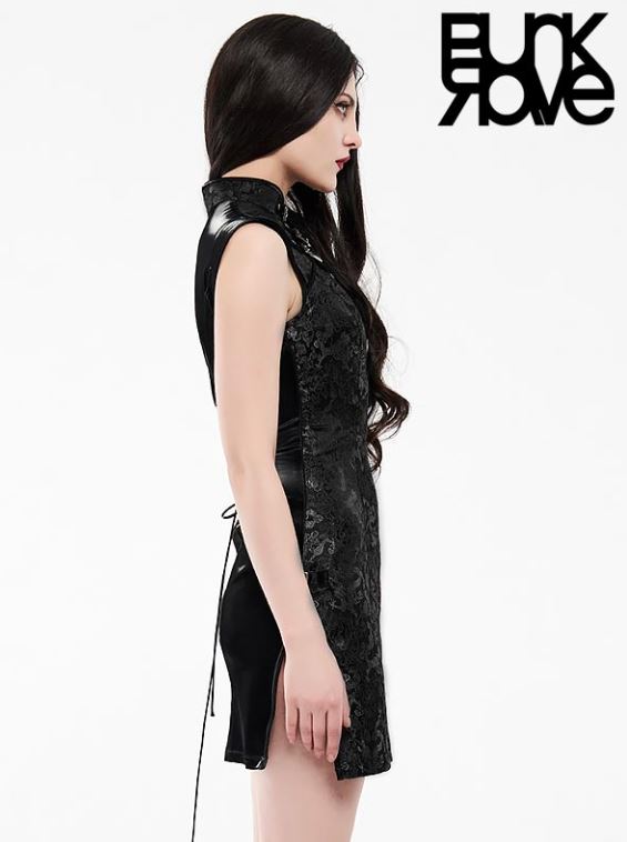 Chinese Dragon Dress in schwarz von PunkRave