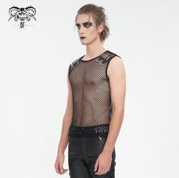 Black Bullet Mesh Net Top von Devil Fashion