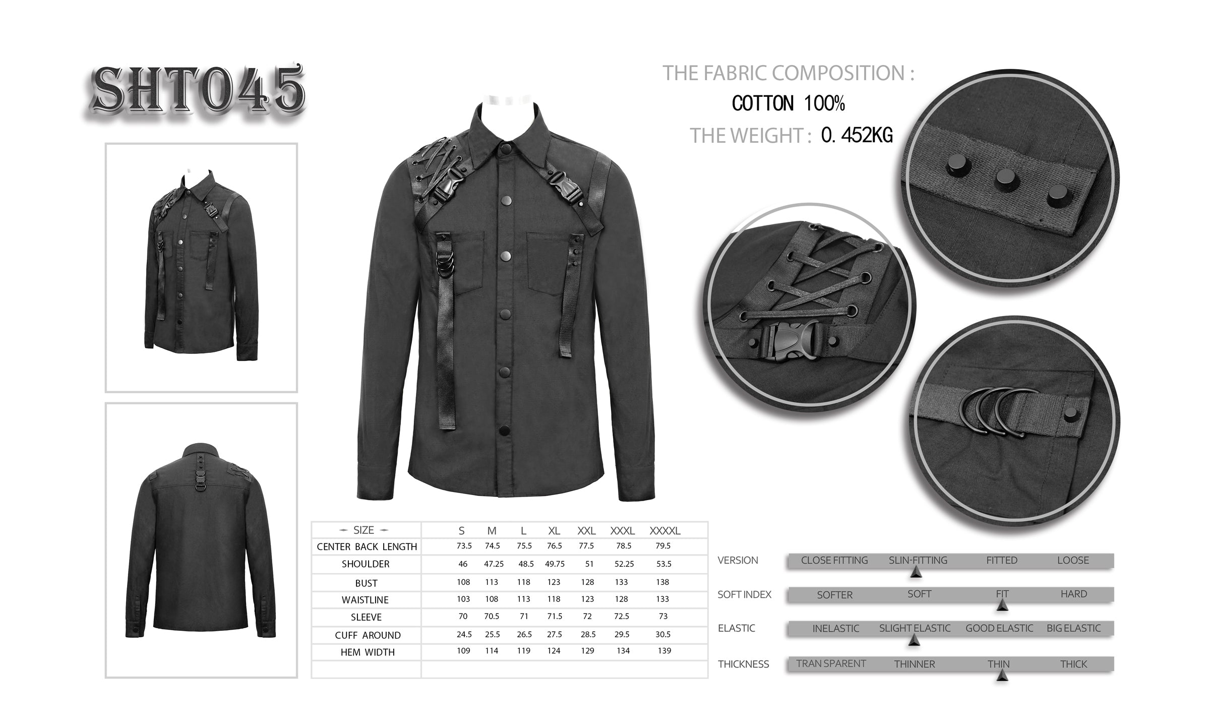Gothic Männer Hemd Dark Soldier von Devil Fashion