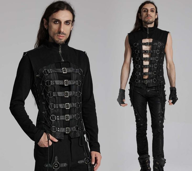 Weste mit Schnallen im Bondage Stil von PunkRave