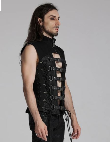 Weste mit Schnallen im Bondage Stil von PunkRave