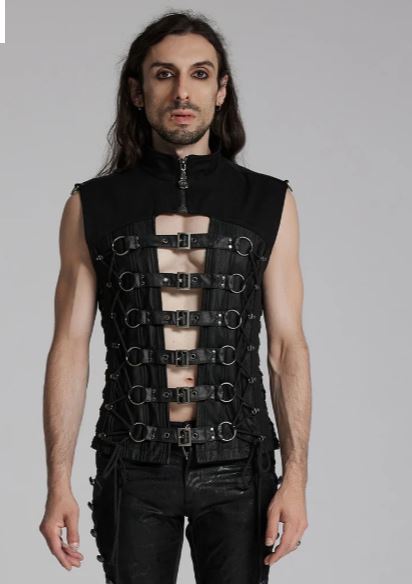 Weste mit Schnallen im Bondage Stil von PunkRave