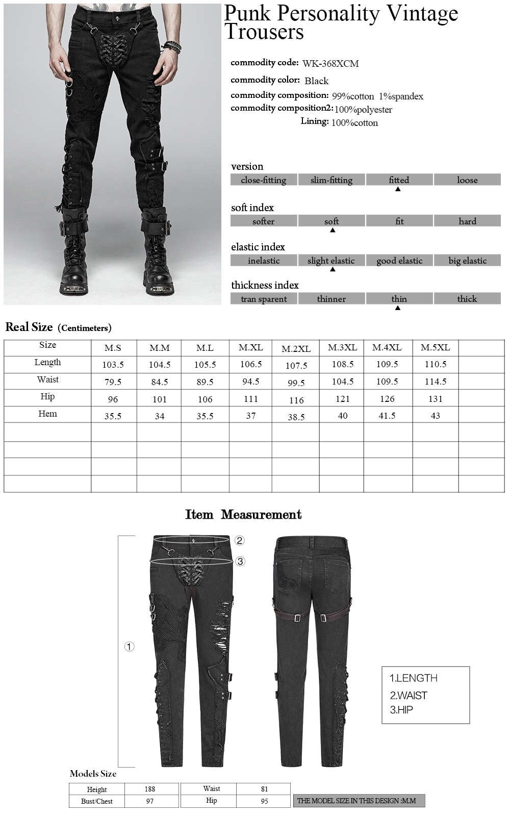 Kamikaze Gothic Trouser - Punk Rave