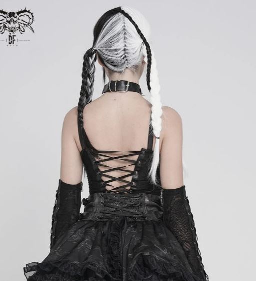 Crop Top im Corset Stil mit Ketten von Devil Fashion